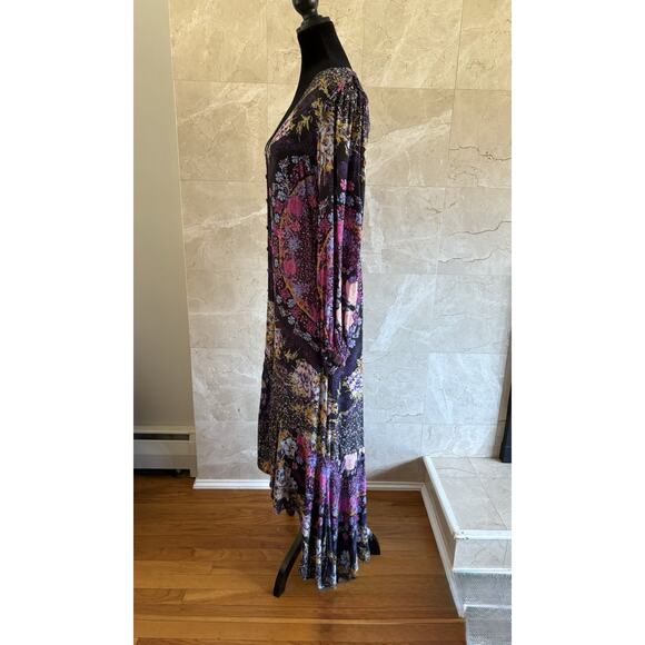 Free People Marais Duster Maxi Dress, Small Purple Patchwork Festival Resortwear - Picture 8 of 9